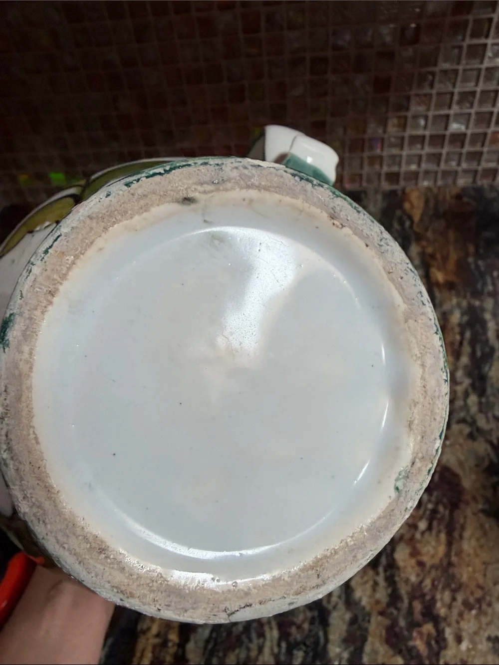 Vintage handmade 10” pitcher floral old world coastal * READ * - Picture 6 of 6